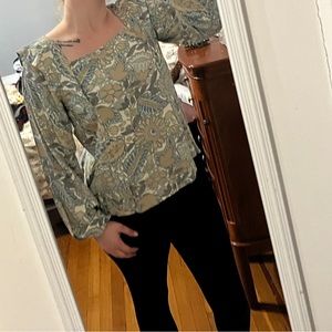 LOFT long sleeve blouse floral design